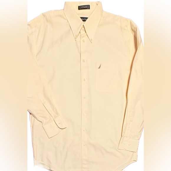 Nautica Men's Yellow Classic Fit Bintage Oxford Long Sleeve Shirt - Picture 1 of 2